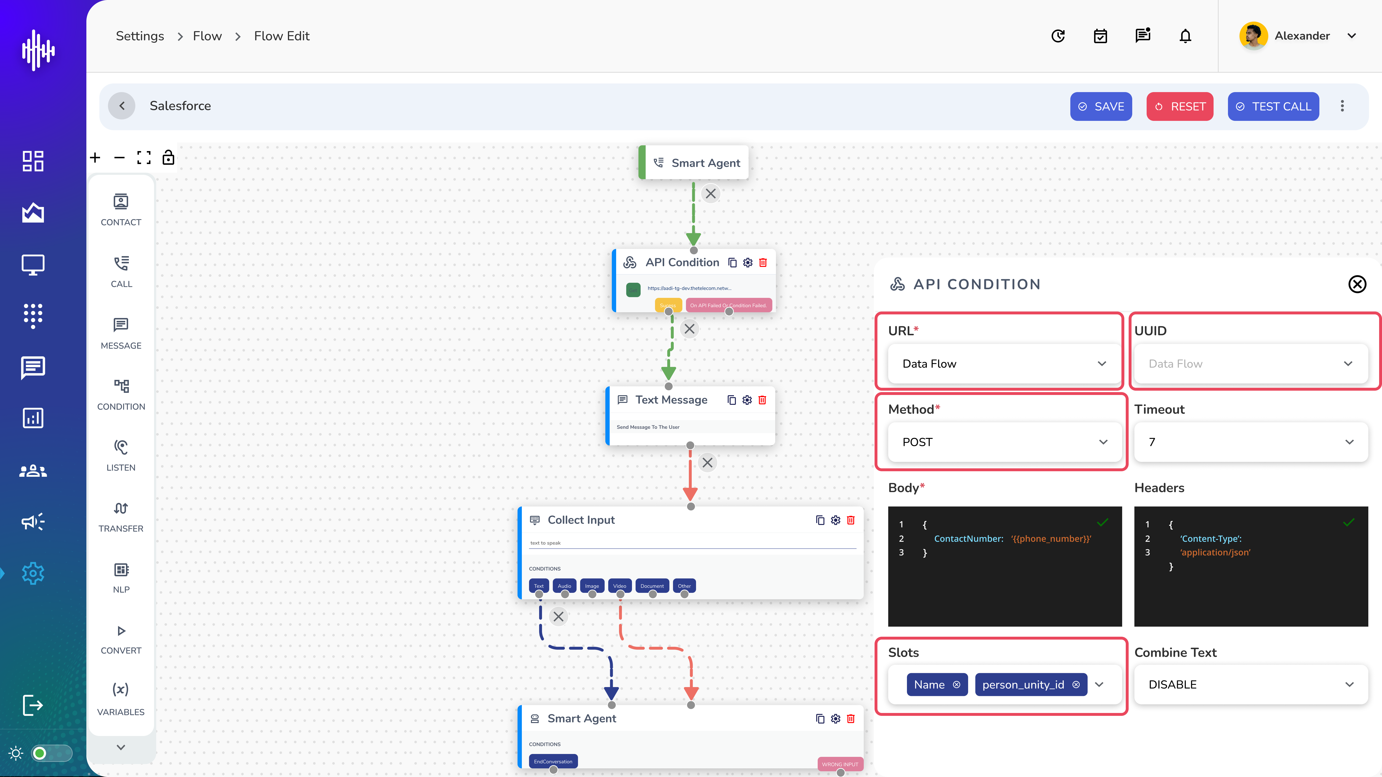 API Configuration Panel
