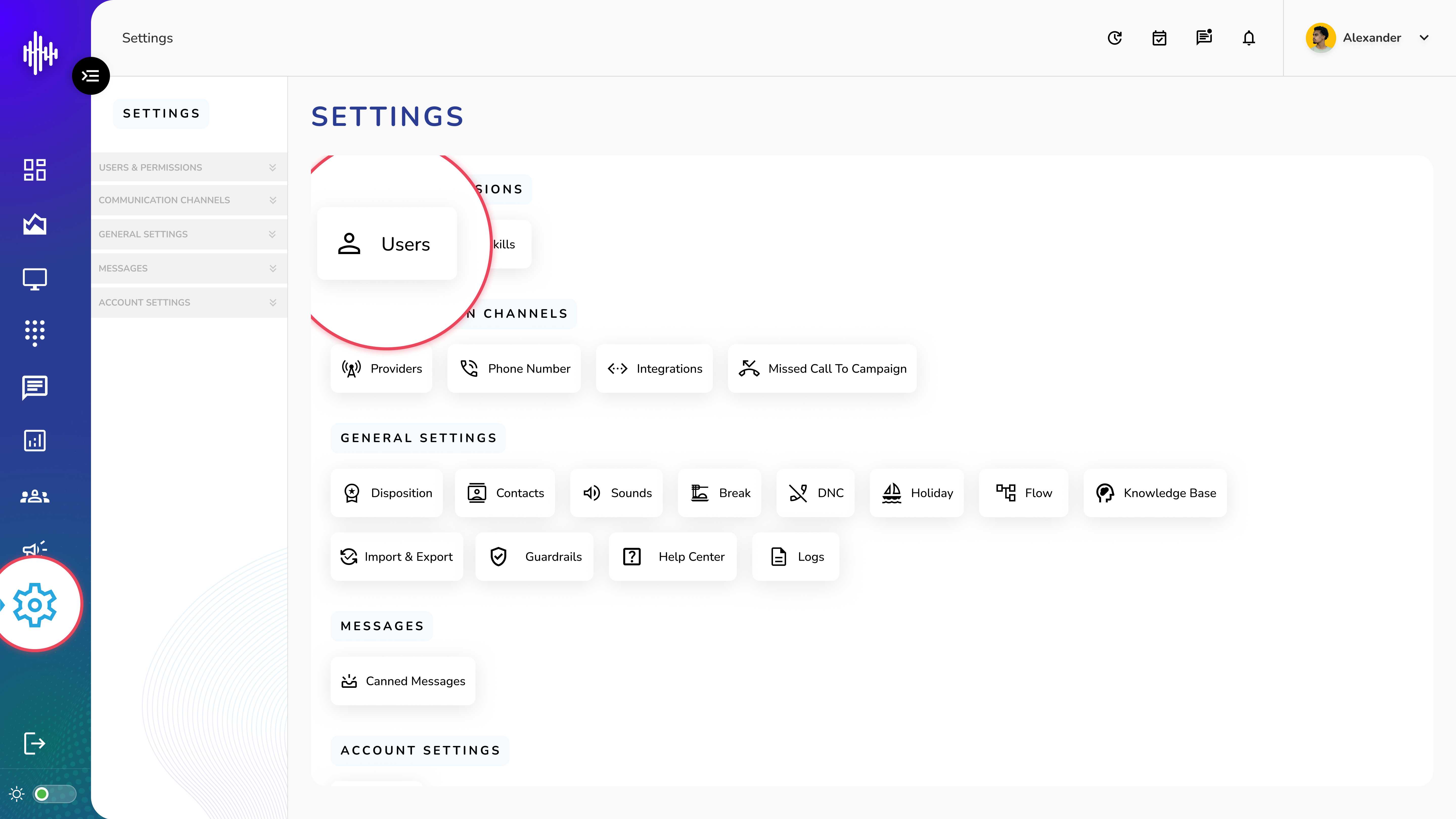 Settings-User