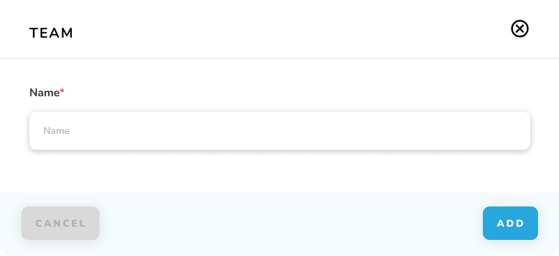 Teams - Add Team Popup