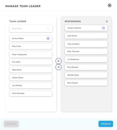 Teams - Manage Teamlead Popup