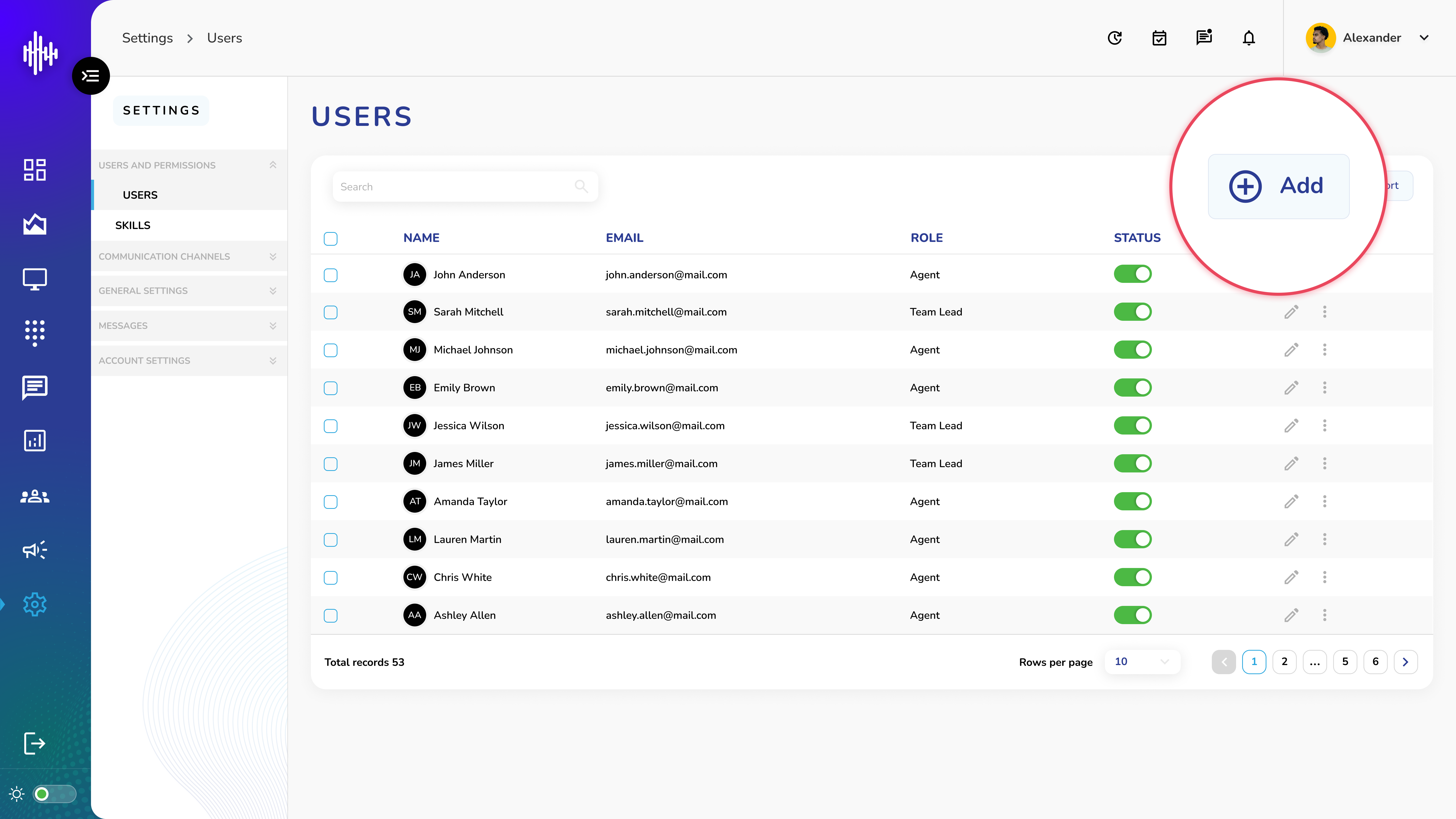 Settings-User